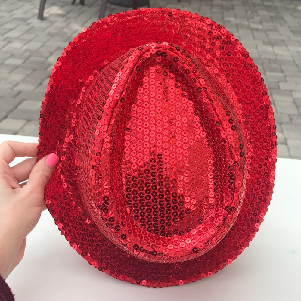 Brand new red sequin fedora! ❤️ - Picture 3 of 6